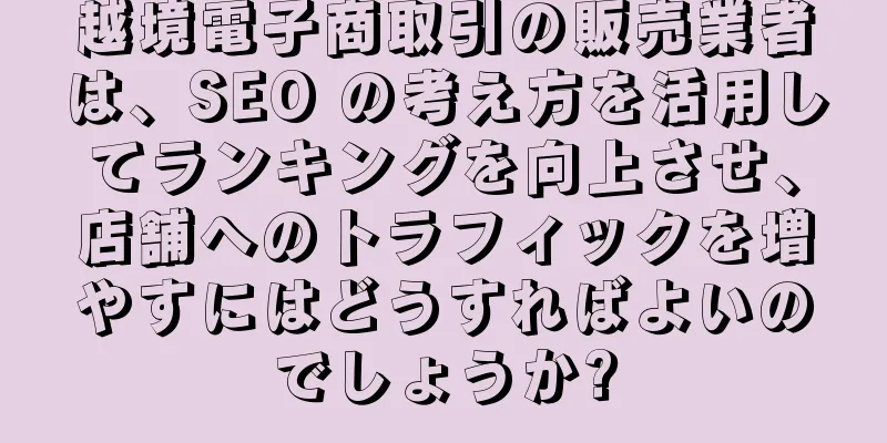 越境電子商取引の販売業者は、SEO の考え方を活用してランキングを向上させ、店舗へのトラフィックを増やすにはどうすればよいのでしょうか?