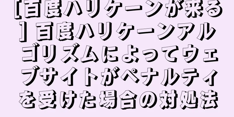 [百度ハリケーンが来る] 百度ハリケーンアルゴリズムによってウェブサイトがペナルティを受けた場合の対処法