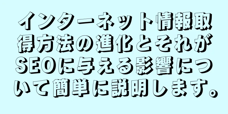 インターネット情報取得方法の進化とそれがSEOに与える影響について簡単に説明します。