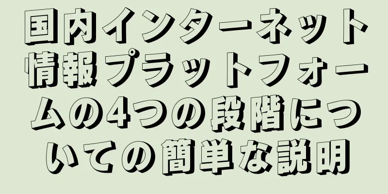 国内インターネット情報プラットフォームの4つの段階についての簡単な説明