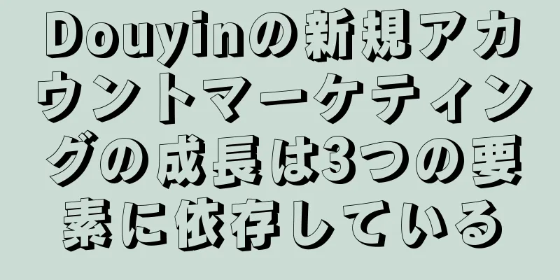 Douyinの新規アカウントマーケティングの成長は3つの要素に依存している