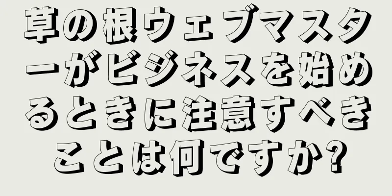 草の根ウェブマスターがビジネスを始めるときに注意すべきことは何ですか?