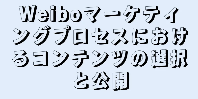 Weiboマーケティングプロセスにおけるコンテンツの選択と公開