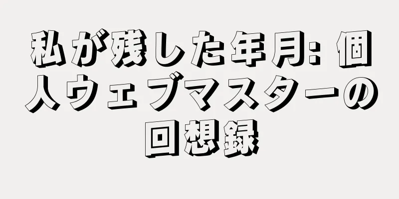 私が残した年月: 個人ウェブマスターの回想録