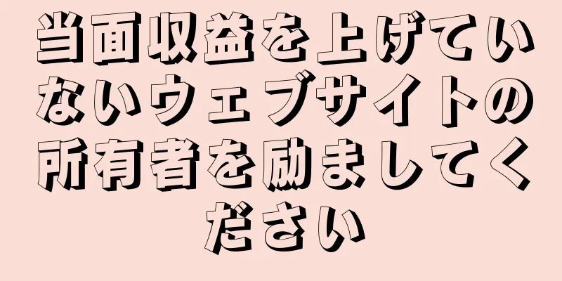 当面収益を上げていないウェブサイトの所有者を励ましてください