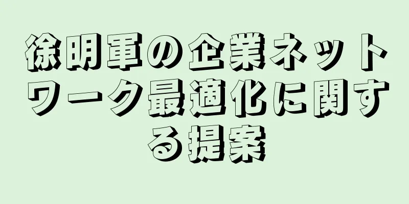 徐明軍の企業ネットワーク最適化に関する提案