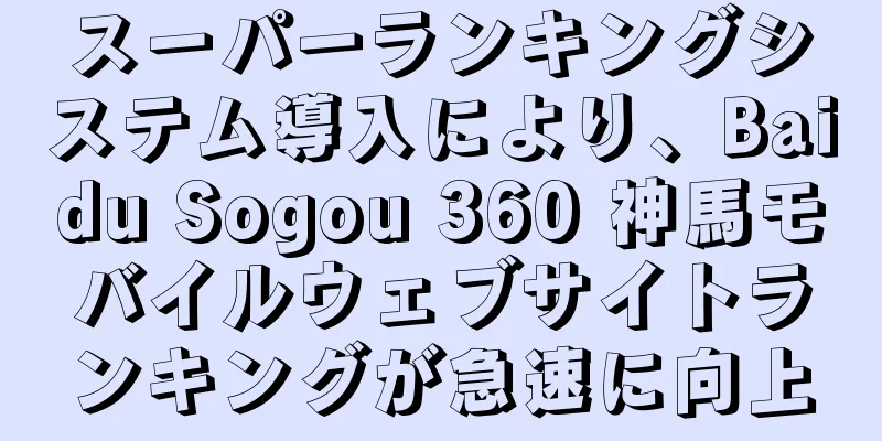 スーパーランキングシステム導入により、Baidu Sogou 360 神馬モバイルウェブサイトランキングが急速に向上