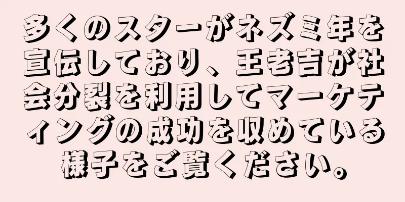 多くのスターがネズミ年を宣伝しており、王老吉が社会分裂を利用してマーケティングの成功を収めている様子をご覧ください。