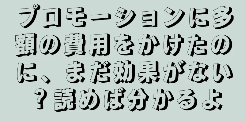 プロモーションに多額の費用をかけたのに、まだ効果がない？読めば分かるよ