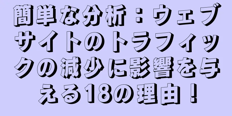 簡単な分析：ウェブサイトのトラフィックの減少に影響を与える18の理由！