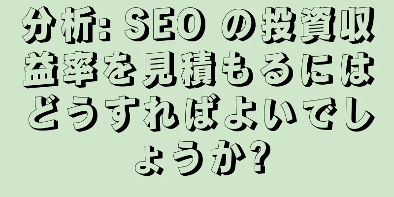 分析: SEO の投資収益率を見積もるにはどうすればよいでしょうか?