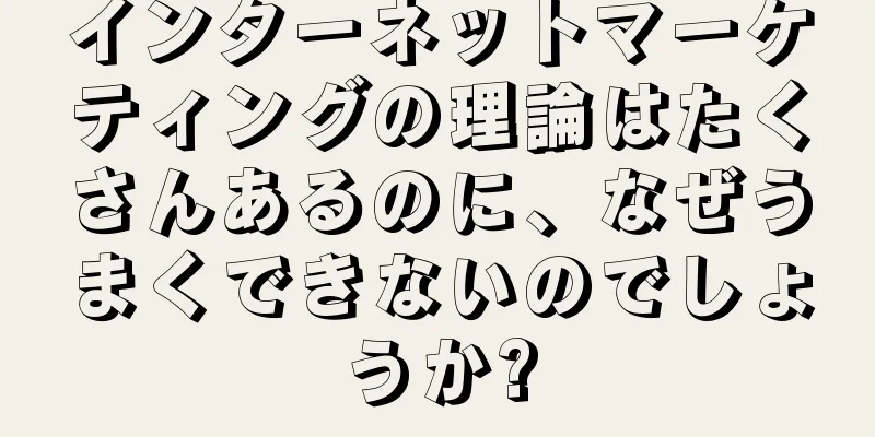 インターネットマーケティングの理論はたくさんあるのに、なぜうまくできないのでしょうか?