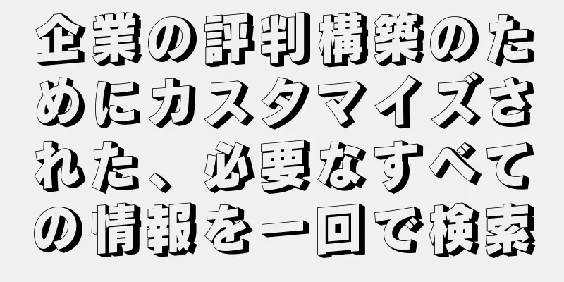 企業の評判構築のためにカスタマイズされた、必要なすべての情報を一回で検索