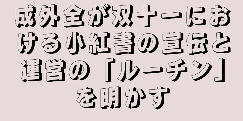 成外全が双十一における小紅書の宣伝と運営の「ルーチン」を明かす