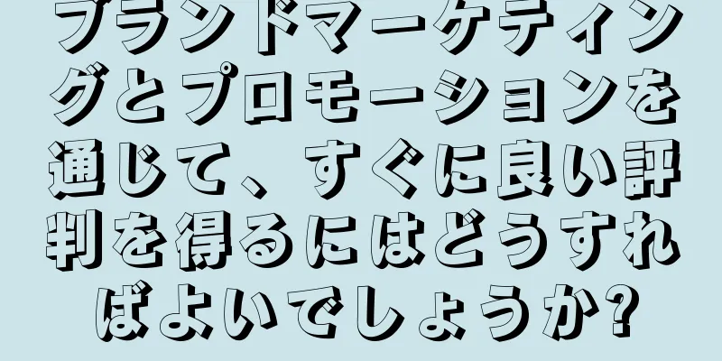 ブランドマーケティングとプロモーションを通じて、すぐに良い評判を得るにはどうすればよいでしょうか?