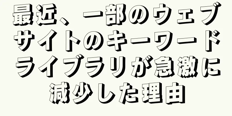 最近、一部のウェブサイトのキーワードライブラリが急激に減少した理由
