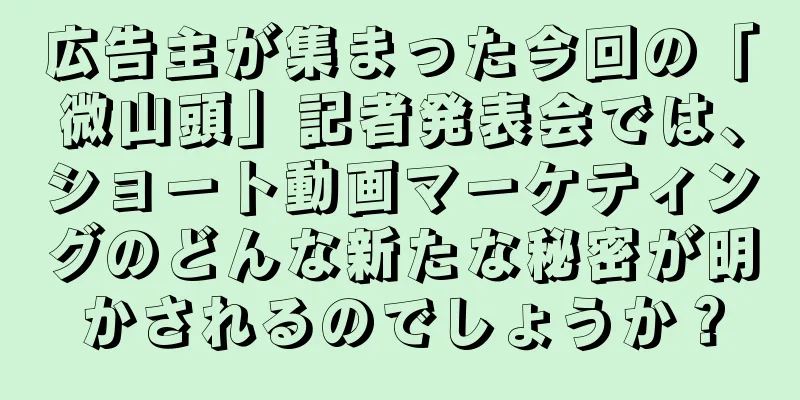 広告主が集まった今回の「微山頭」記者発表会では、ショート動画マーケティングのどんな新たな秘密が明かされるのでしょうか？