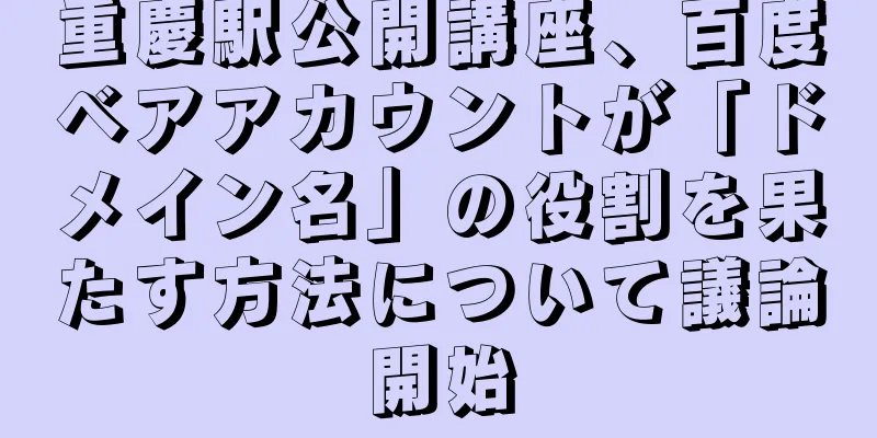 重慶駅公開講座、百度ベアアカウントが「ドメイン名」の役割を果たす方法について議論開始