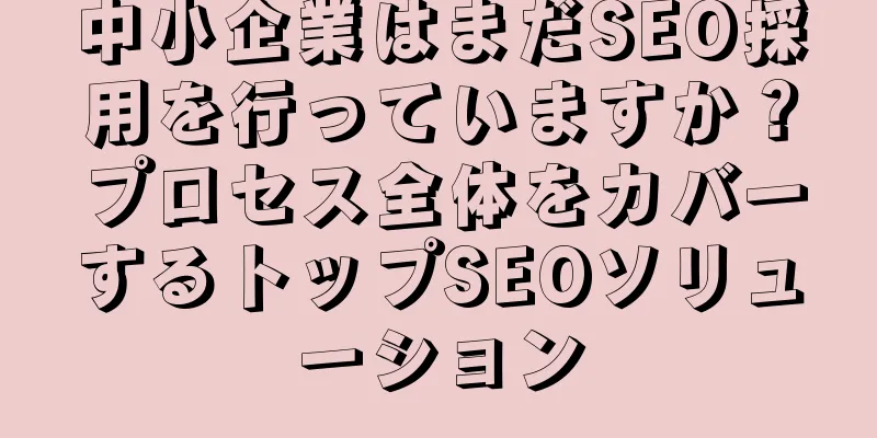 中小企業はまだSEO採用を行っていますか？プロセス全体をカバーするトップSEOソリューション