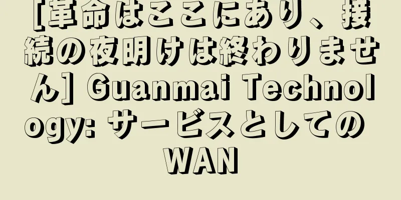 [革命はここにあり、接続の夜明けは終わりません] Guanmai Technology: サービスとしての WAN