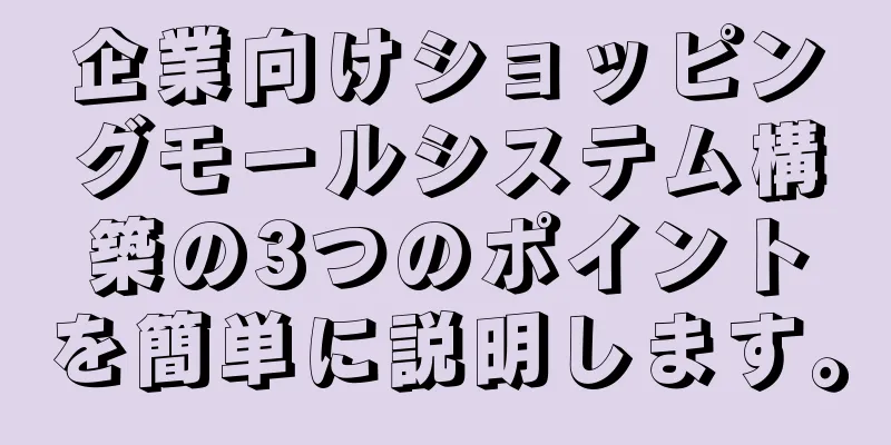 企業向けショッピングモールシステム構築の3つのポイントを簡単に説明します。