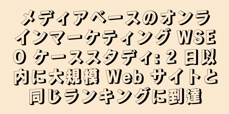 メディアベースのオンラインマーケティング WSEO ケーススタディ: 2 日以内に大規模 Web サイトと同じランキングに到達