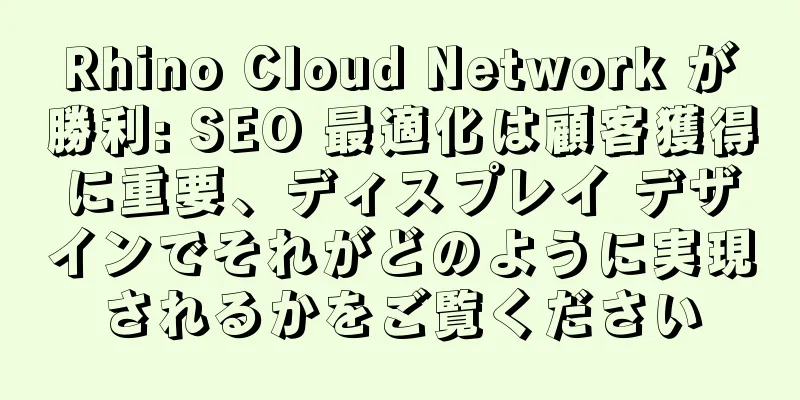 Rhino Cloud Network が勝利: SEO 最適化は顧客獲得に重要、ディスプレイ デザインでそれがどのように実現されるかをご覧ください