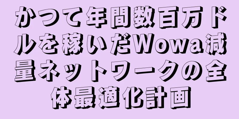 かつて年間数百万ドルを稼いだWowa減量ネットワークの全体最適化計画