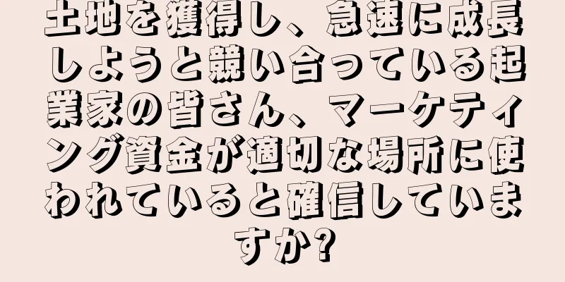 土地を獲得し、急速に成長しようと競い合っている起業家の皆さん、マーケティング資金が適切な場所に使われていると確信していますか?