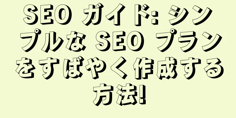 SEO ガイド: シンプルな SEO プランをすばやく作成する方法!
