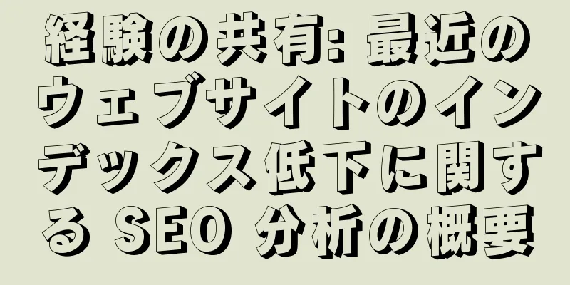 経験の共有: 最近のウェブサイトのインデックス低下に関する SEO 分析の概要