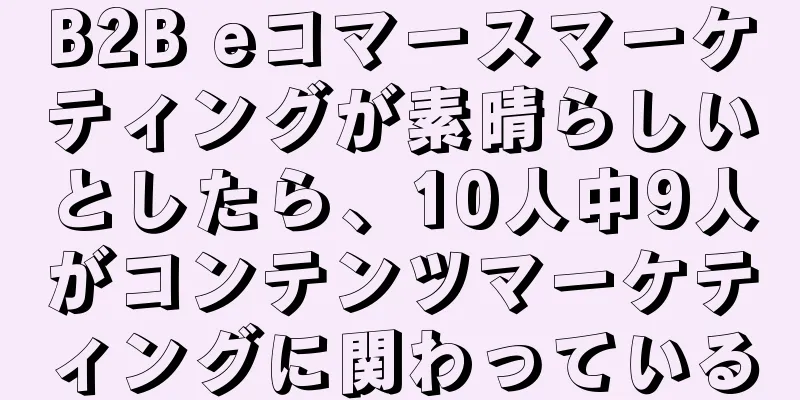 B2B eコマースマーケティングが素晴らしいとしたら、10人中9人がコンテンツマーケティングに関わっている