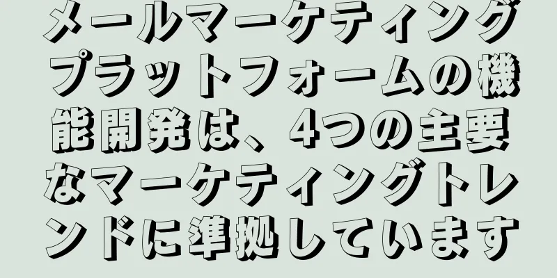メールマーケティングプラットフォームの機能開発は、4つの主要なマーケティングトレンドに準拠しています