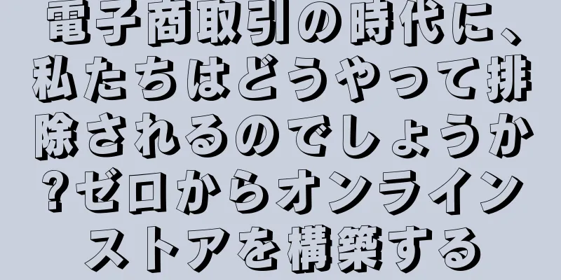 電子商取引の時代に、私たちはどうやって排除されるのでしょうか?ゼロからオンラインストアを構築する