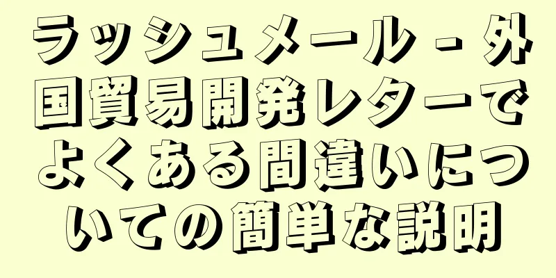 ラッシュメール - 外国貿易開発レターでよくある間違いについての簡単な説明