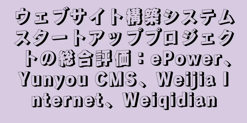 ウェブサイト構築システムスタートアッププロジェクトの総合評価：ePower、Yunyou CMS、Weijia Internet、Weiqidian