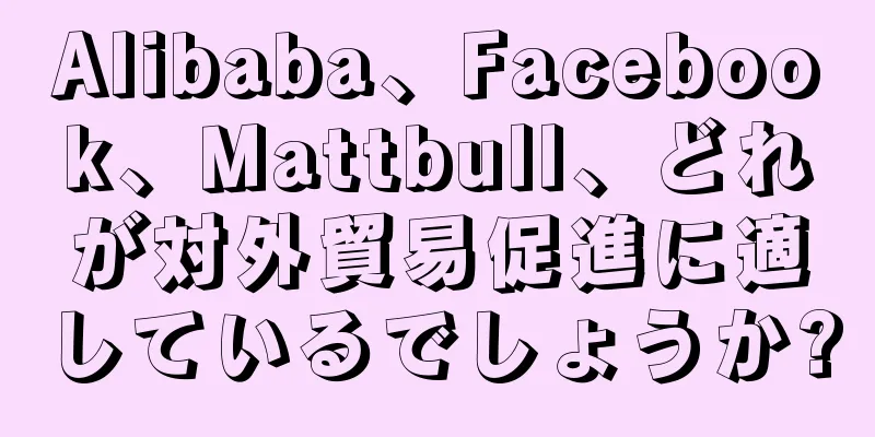 Alibaba、Facebook、Mattbull、どれが対外貿易促進に適しているでしょうか?