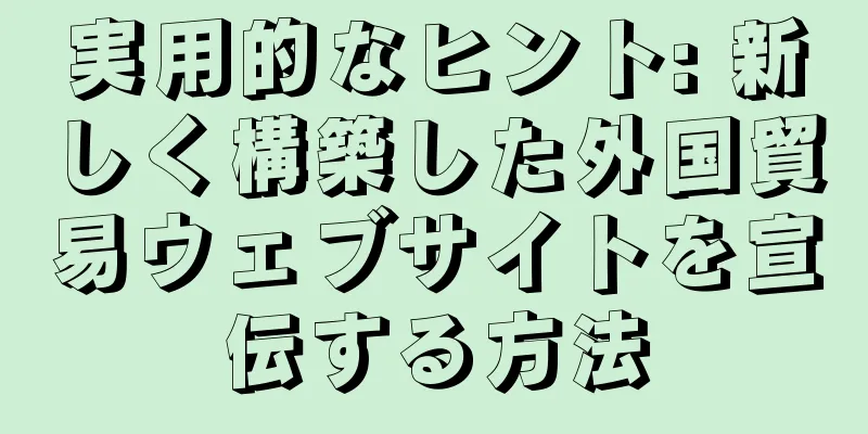 実用的なヒント: 新しく構築した外国貿易ウェブサイトを宣伝する方法