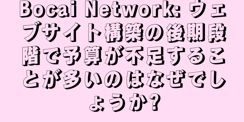 Bocai Network: ウェブサイト構築の後期段階で予算が不足することが多いのはなぜでしょうか?