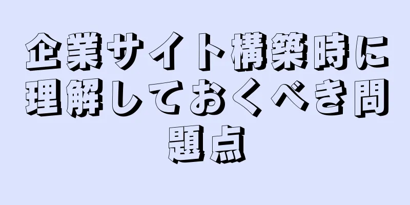企業サイト構築時に理解しておくべき問題点