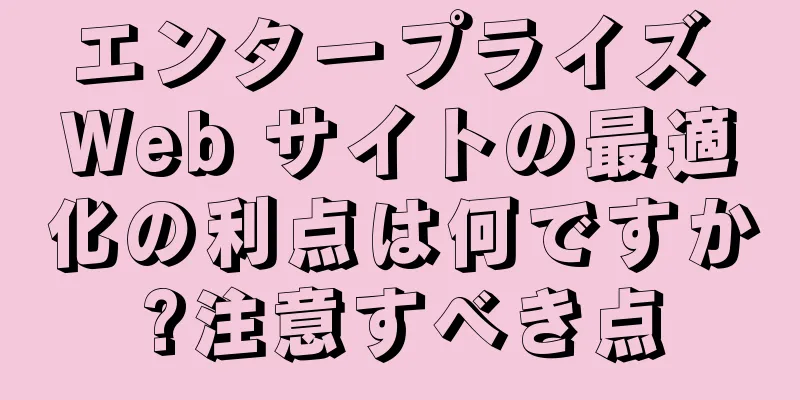 エンタープライズ Web サイトの最適化の利点は何ですか?注意すべき点