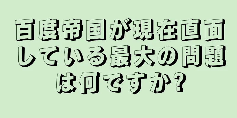 百度帝国が現在直面している最大の問題は何ですか?