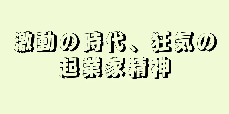 激動の時代、狂気の起業家精神