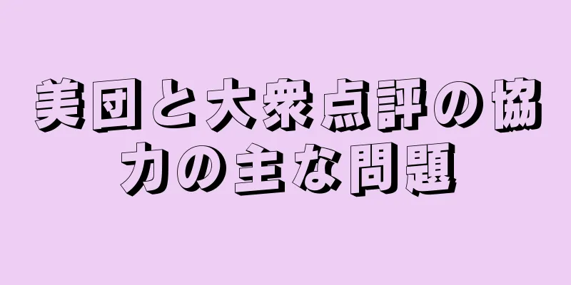 美団と大衆点評の協力の主な問題