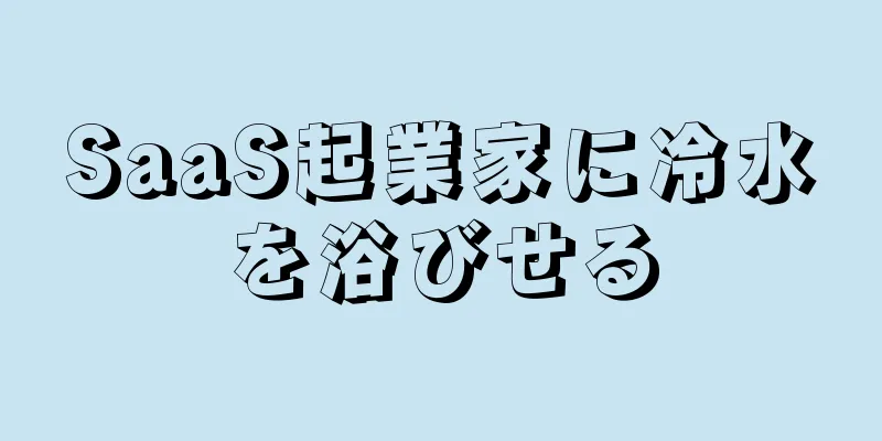 SaaS起業家に冷水を浴びせる