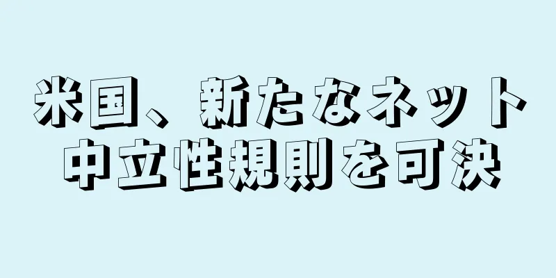 米国、新たなネット中立性規則を可決