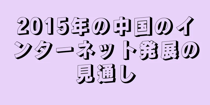 2015年の中国のインターネット発展の見通し