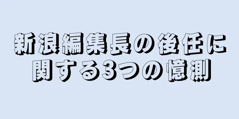 新浪編集長の後任に関する3つの憶測