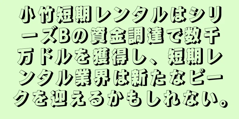 小竹短期レンタルはシリーズBの資金調達で数千万ドルを獲得し、短期レンタル業界は新たなピークを迎えるかもしれない。