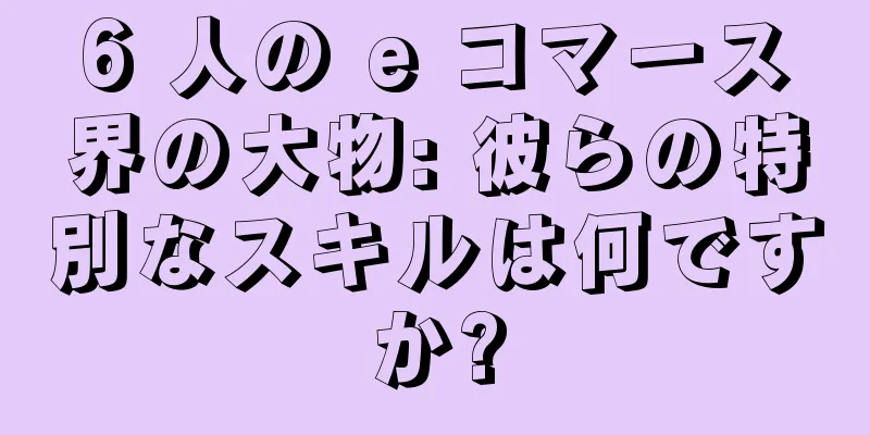 6 人の e コマース界の大物: 彼らの特別なスキルは何ですか?